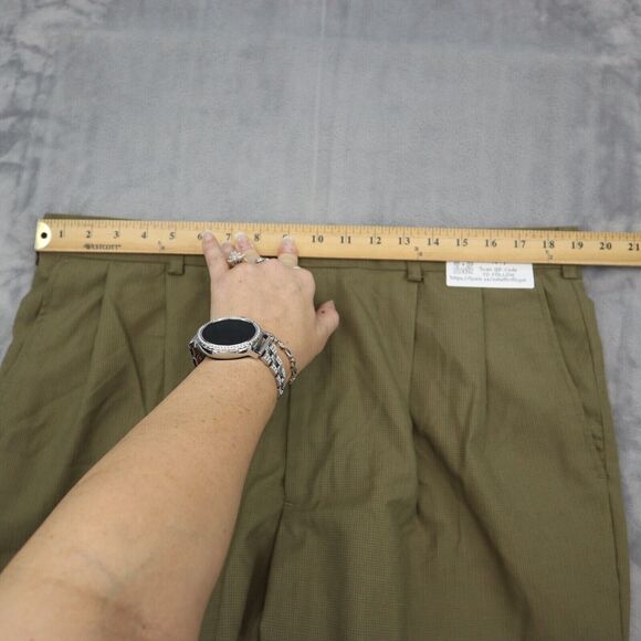 Perry Ellis Pants Mens 38 Brown Portfolio Pleated Front High Rise Dress Bottoms - Picture 5 of 14